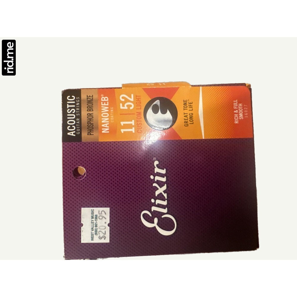 Elixir Acoustic Guitar Strings, Phosphor Bronze NANOWEB, Missing G String